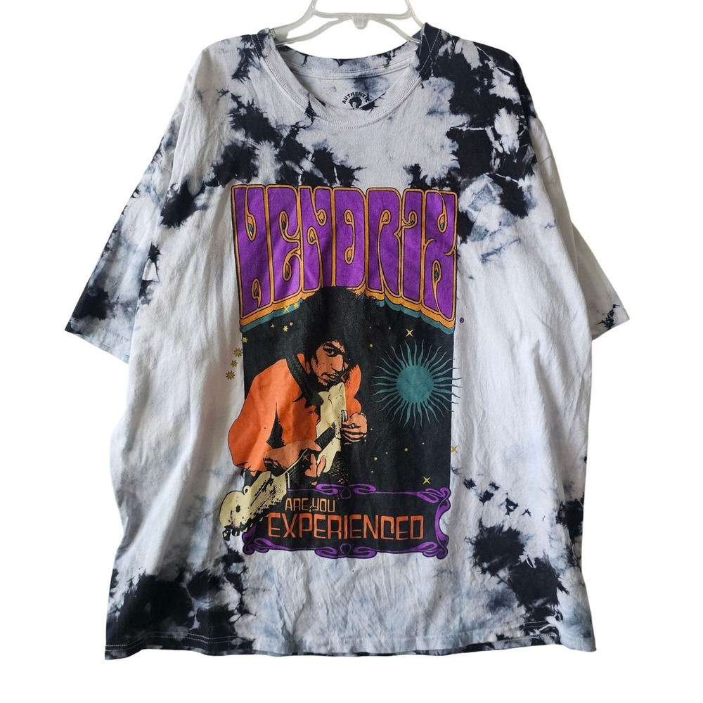 Authentic Jimi Hendrix Are You Experienced Tie Dye Graphic T-Shirt Mens 2XL